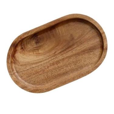 Imagem de Bandeja Mimo DM24035 Oval 30x12 cm Acácia Marrom - Mimo Style