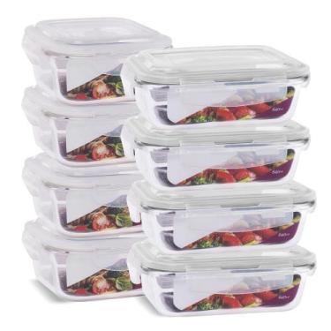 Imagem de Kit 8 Potes Herméticos Marmita Vidro Marmita 640ml e 800ml - U4home, B