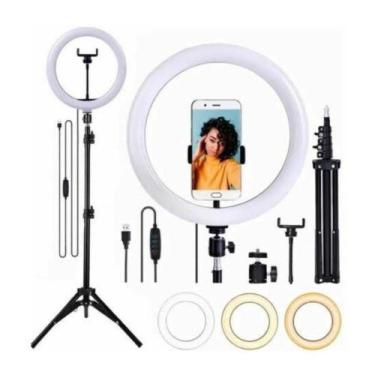 Imagem de Ring Light Anel De Luz Led 10" 26cm Tripé Grande 2,1 Metros - B-max