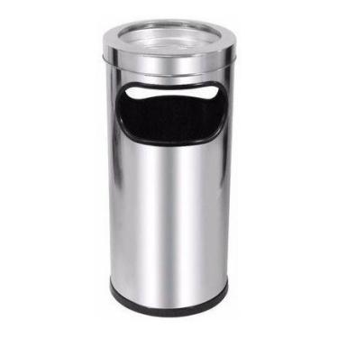 Imagem de Cinzeiro Lixeira Para Condomínio E Empresa - Aço Inox - 2 Un - JSN