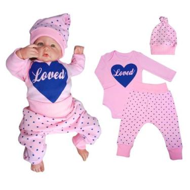 Imagem de Kit Roupa de Bebê 3 Peças Body Calça Mijão Touca Enxoval - Patrulha St