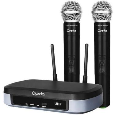 Imagem de Sistema de Microfone Sem Fio Quanta QTMWU104 com 2 Microfones Bivolt -