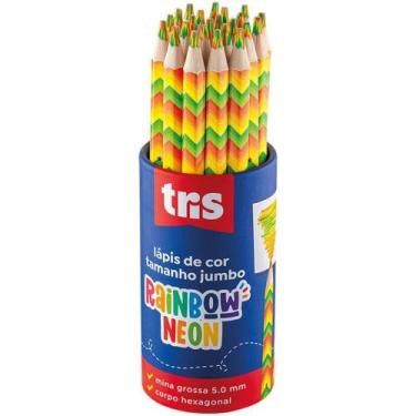 Imagem de Lápis de COR Jumbo TRIS Rainbow Neon - Pote com 24 Unidades - Summit