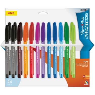 Imagem de Caneta Esferográfica Kilométrica 100 Colorz Sortida - Paper Mate