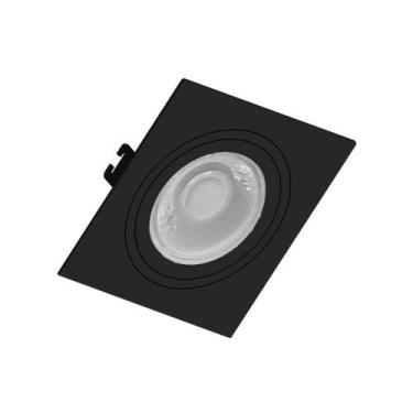 Imagem de Embutido preto quadrado face plana para dicroica MR16 100X100X35 mm - 