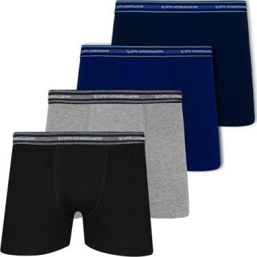 Imagem de Kit 4 Cuecas Boxer Lupo Original Em Algodão Adulto Box Masculina Confo