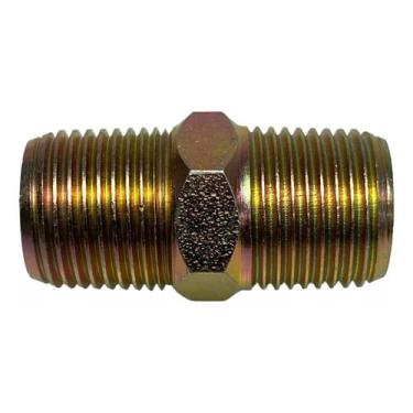 Imagem de Niple Galvanizado Duplo Adaptador Conexão Aço 3/8 X 3/8 Npt - STORE AU