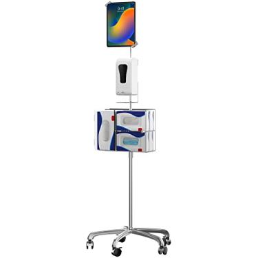 Imagem de CTA Digita: suporte de segurança resistente pescoço de ganso com estação de higienização e dispensador automático de sabão, serve para tablets de 7 a 13 polegadas - iPad 10. 2 polegadas, iPad Pro 12.9, iPad Mini/Air, Surface Pro 4 e mais