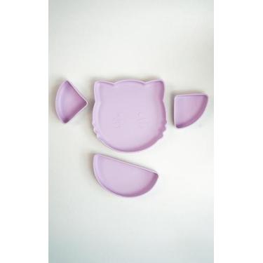 Imagem de Prato Silicone Bebe Gatinho Com Divisórias Removíveis  Pippo
