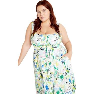 Imagem de City Chic Vestido feminino Almay, Cartões postais verdes, 25 Plus Size