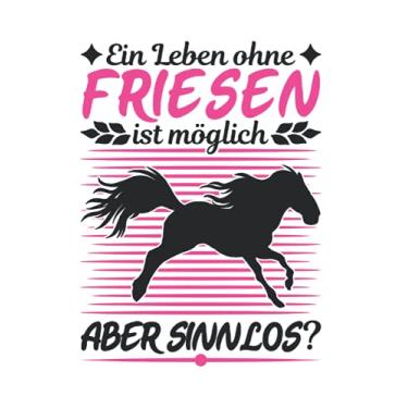 Imagem de Friesenpferd Notizbuch: Friesenpferd Reiterin Spruch Friese Pferd / 6x9 Zoll / 120 linierte Seiten Seiten