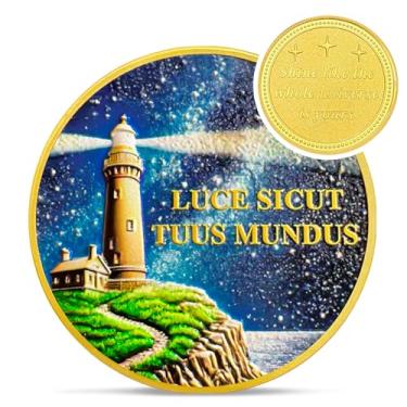 Imagem de Moeda de inspiração de farol guia - Infinite Incentive Faith and Strength Encouragement Challenge Coins - Celebrate Living Clean Narcóticos Alcoólicos Anônimos Presentes para homens e mulheres