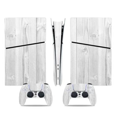 Imagem de Capa de console para PS5 Slim, capa de decalque de vinil para controle de edição digital (branca)