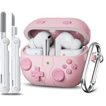 Imagem de Capas clássicas de jogos para Samsung Galaxy Buds 3 e capa para Galaxy Buds 3 Pro, design de jogador de jogos de silicone macio com capa de botão 3D para Samsung Buds Pro 3 para mulheres com kit de