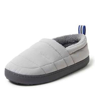 Imagem de Dearfoams Pantufa masculina Cullen Ripstop fechada nas costas para uso interno/externo, Cinza, 13-14