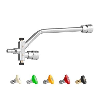 Imagem de CHAVOR Varinha de lavadora de energia de conector duplo, canhão de espuma, conector duplo, acessório de ponta dupla, 5 pontas de bocal de lavadora de pressão, 5000 PSI
