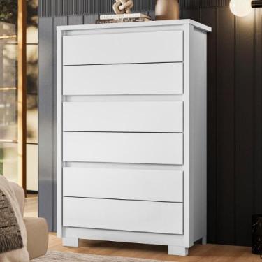 Imagem de Comoda 6 Gavetas Nova Zelandia Branco - Mais de Casa