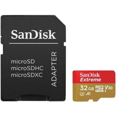 Imagem de Memoria Micro SD-HC Extreme Sandisk 32GB 100MBPS 2X1 U3