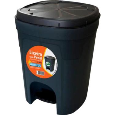 Imagem de Lixeira C/Ped.Antares 15Lt Preta