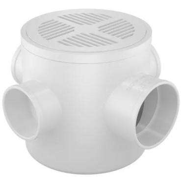 Imagem de Caixa Sifonada Redonda DN Cor: Branca - PLASTILIT, 100x100x50mm