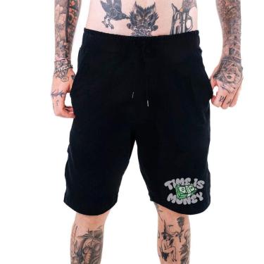 Imagem de Bermuda Masculina Moletom‎ Abstract Time Is Money All Street-Masculino