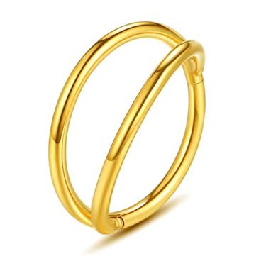 Imagem de YROGCU Gold Color 20G 6mm Stainless Steel Nose Ring Lip Ring Hoop