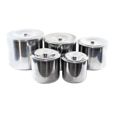 Imagem de Kit Jogo Porta Mantimentos Lata Alumínio Polido 5 Peças