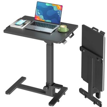 Imagem de JYLH JOYSEEKER Mesa móvel dobrável, ajuste de altura de carrinho de laptop pequeno de 68 cm, mesa de sofá inclinável de 90°, sem necessidade de montagem, estação de trabalho portátil para computador