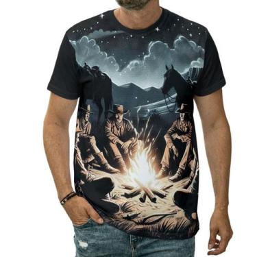 Imagem de Camiseta Faroeste Cowboys Ao Redor Da Fogueira Western - Darkwood, 14 