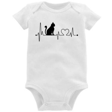 Imagem de Body Bebê Gato Batimentos Cardíacos - Foca na Moda, Branco, G