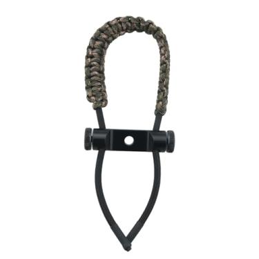 Imagem de Ruiwaer Cordão composto para pulso com arco camuflado, corda de nylon espesso, não é fácil de cair, alça de pulso ajustável de caça trançada para arco composto, acessórios de tiro ao alvo