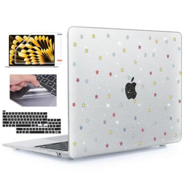 Imagem de YSCLBAHUK Capa compatível com MacBook Pro 13 polegadas 2022 2021 2020 versão modelo A2338 M2 M1 A2251 A2289, capa rígida de plástico padrão para Mac Pro 13 polegadas Touch Bar e Touch ID, estrela