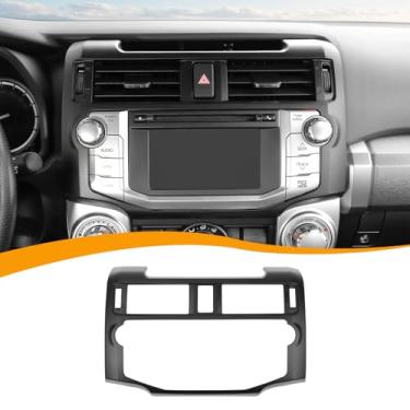 Imagem de Hoolcar Painel de navegação do painel central de painel decoração do painel de acabamento da tampa interna do GPS acessórios de acabamento compatíveis com Toyota 4Runner 2010-2019, preto fosco