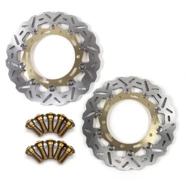Imagem de Discos de freio dianteiros flutuantes com parafusos de montagem para Kawasaki Z900 2017-2022 ABS inclui, Z900RS 2018-2022 CAFE', acessórios de substituição de motocicleta dourados