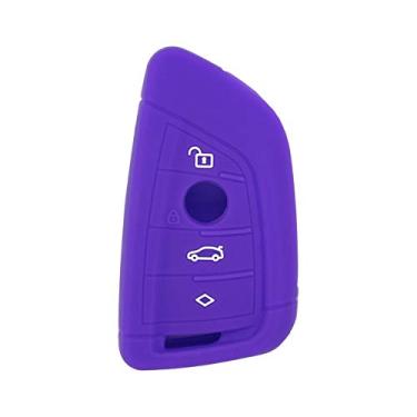 Imagem de SEGADEN Capa protetora de silicone para BMW X3 X4 X5 X6 4 4 botões Smart Remote Key Fob CV4907 Deep Purple
