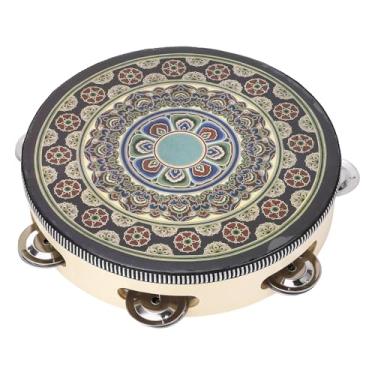 Imagem de Ritmo de Percussão Pandeiro, Ampla Aplicação Compacta Multifuncional Compacta de 8 Polegadas Baço de Madeira de Madeira Elegante Polimento PU de Primeira Mão Tambor para Executar Programas