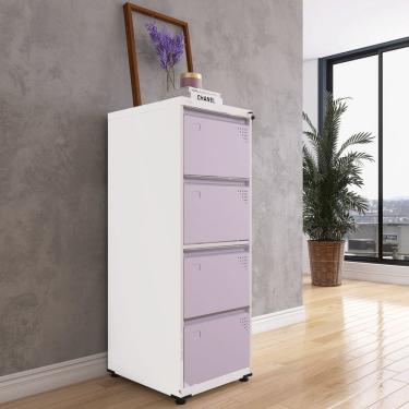 Imagem de Gaveteiro Arquivo para Escritório em Aço 4 Gavetas Banco /Lilas