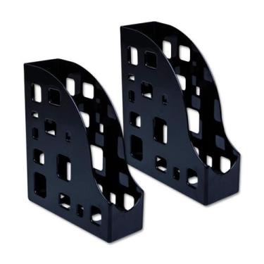 Imagem de Kit 2 Porta revista e organizador de objetos multiuso Dellocolor Preto