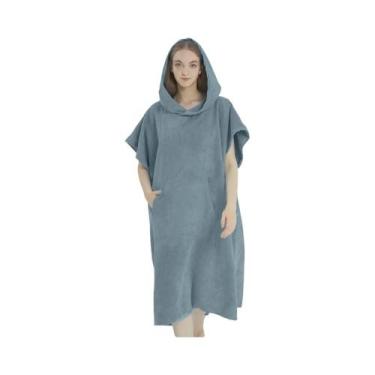 Imagem de Toalha poncho de surf de secagem rápida para adultos, hoodie de microf