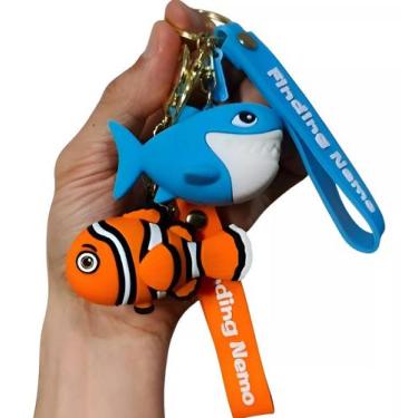 Imagem de Kit 2x Chaveiros 3d Nemo E Bruce Tubarão Personagem Chave Carro Bolsa