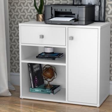 Imagem de Armário Multiuso 1 Porta 1 Gaveta Ravena Nova Mobile Branco