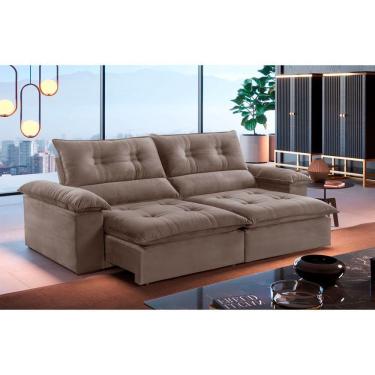 Imagem de Sofá Retrátil E Reclinável Atenas 2,30m 4 Lugares Bege