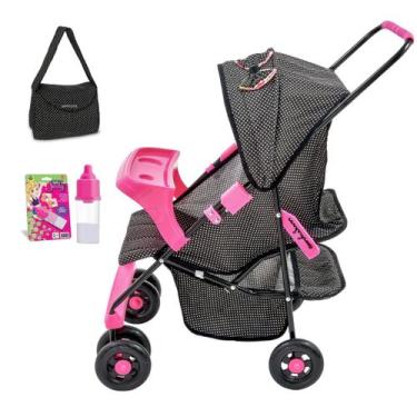 Imagem de Carrinho de Boneca Reborn Roma Xikitinha Milano Alive Oliveira, Preto 