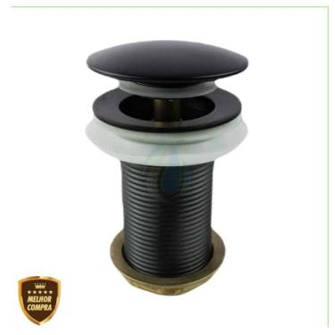 Imagem de Valvula Ralo 7/8 Click Up Inteligente Em Metal Inox Preto Para Banheir