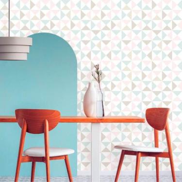 Imagem de Papel de Parede Geométrico Triângulos Tons Pastéis 250 - Inove Papéis 