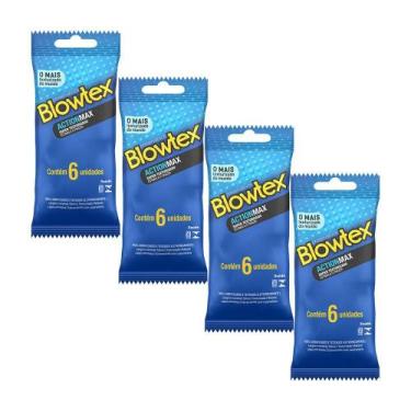 Imagem de Kit 4 Pacotes Preservativo Blowtex ActionMax C/ 6 Un Cada