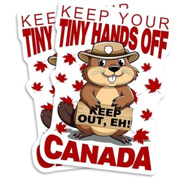 Imagem de Keep Your Tiny Hands Off Canada Magnet - Castor canadense engraçado - Geladeira de lembrança - Out Eh - Material durável para caixa de ferramentas de carro, caminhão, qualquer superfície de metal