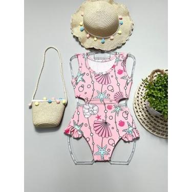 Imagem de Maiô Biquini Infantil Menina Modinha Verão Traje de Banho Moda Praia M