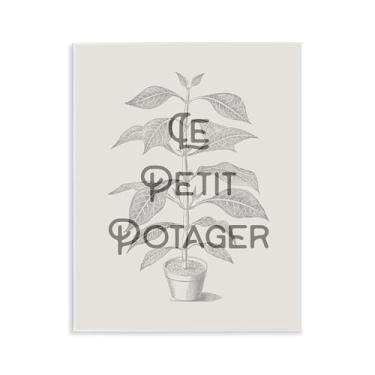 Imagem de Stupell Industries Arte de placa de parede com frase de planta francesa vintage, design de Lil' Rue, 28 x 35 cm
