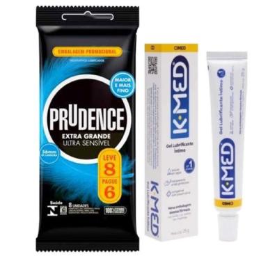 Imagem de 8 Preservativos Prudence Extra Grande Com Gel 25 Gramas